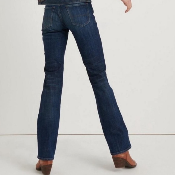 🆑$108 LUCKY dark wash button fly straight slim Bootcut Jeans Sz 26S easy rider - Picture 3 of 10
